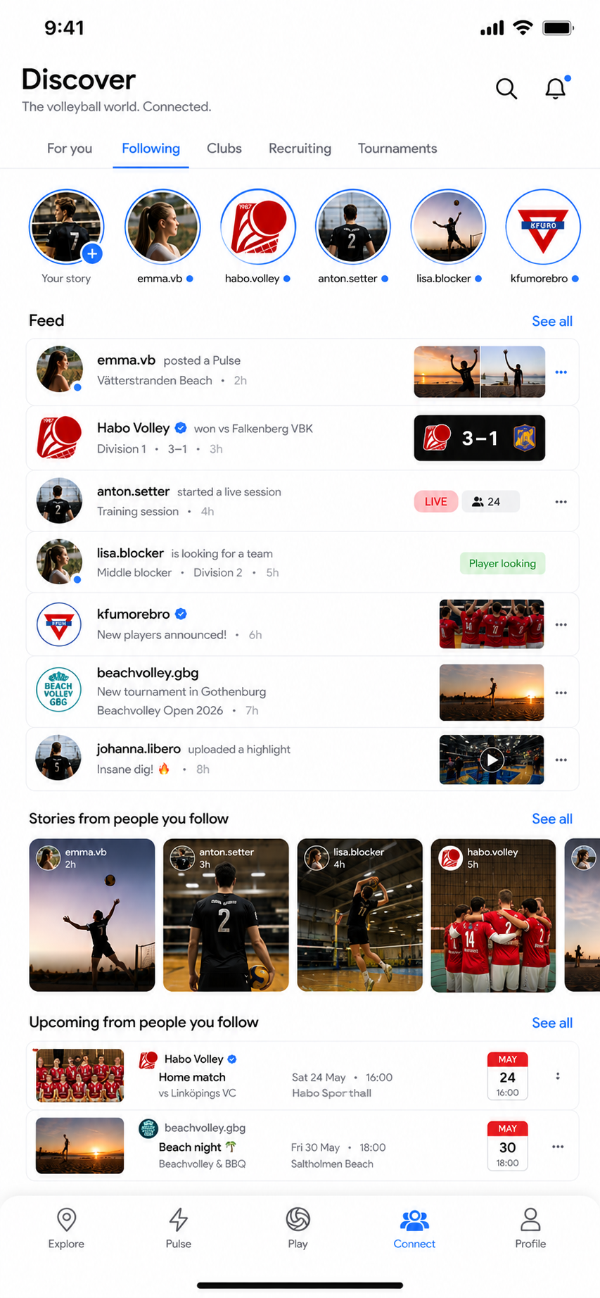 Atlas Volley — Discover feed